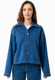 Denim Jacket in Organic Cotton with Low-Impact Medium Wash - Ecomarket.com
