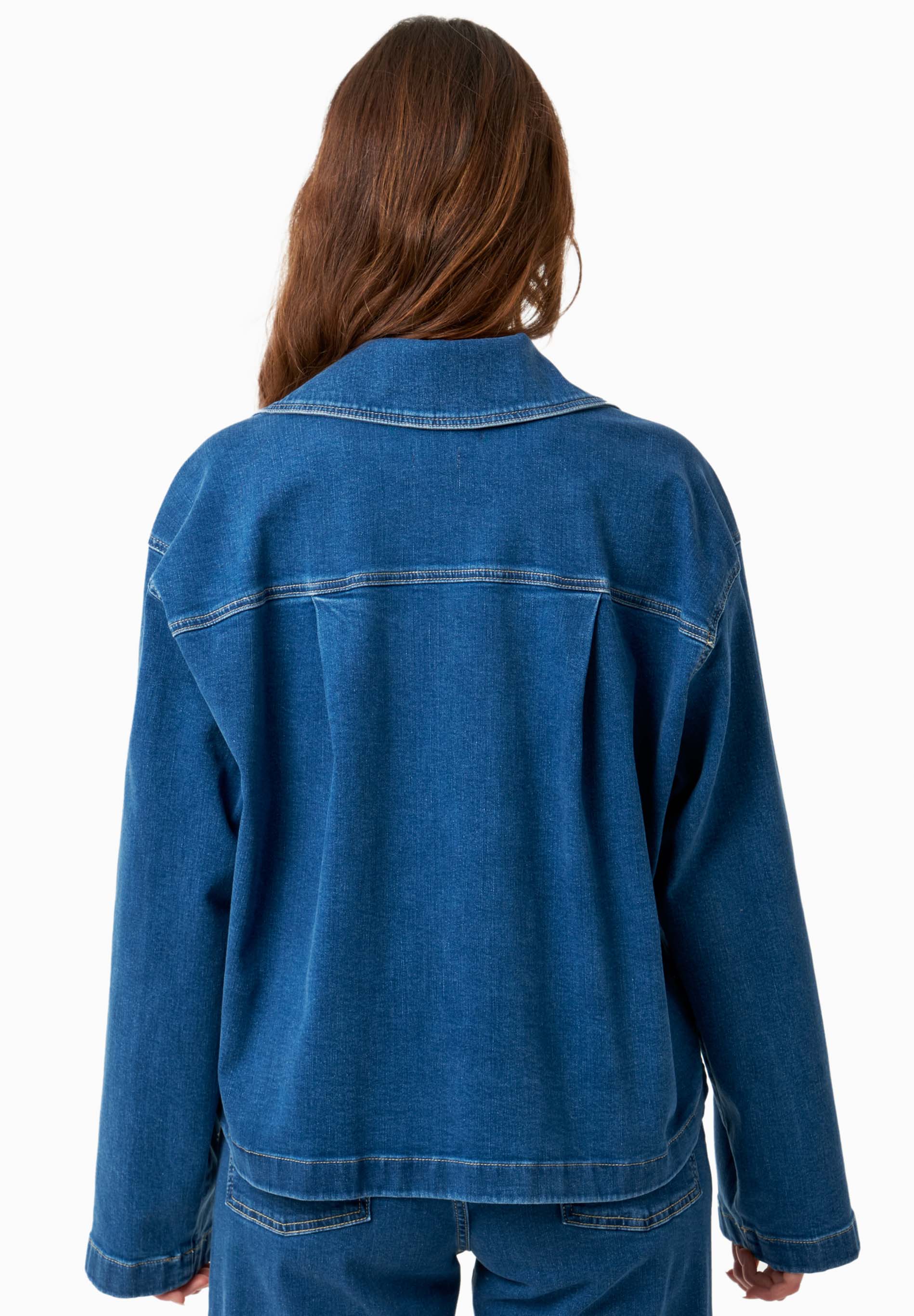 Denim Jacket in Organic Cotton with Low-Impact Medium Wash - Ecomarket.com