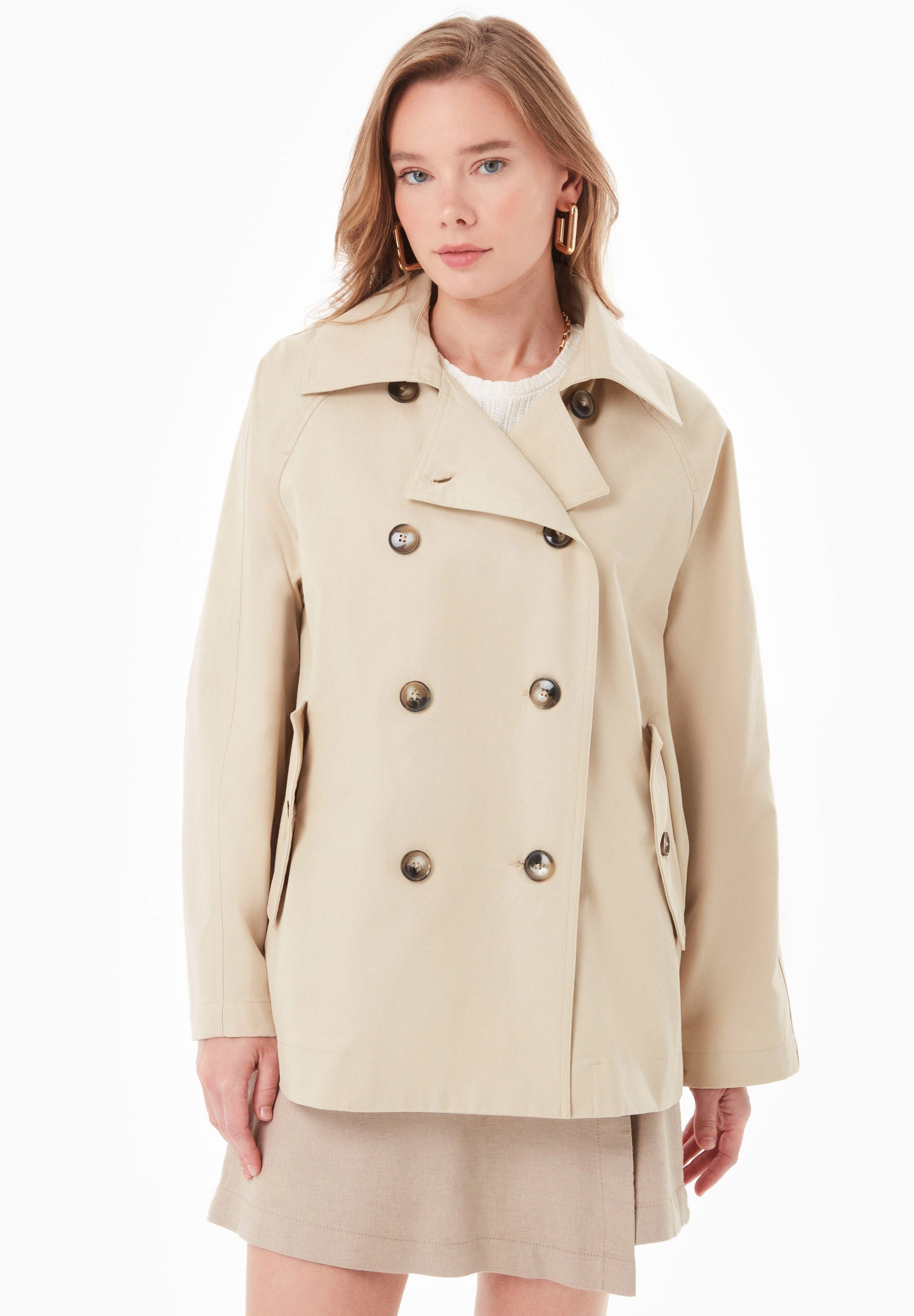 Trench Coat in Organic Cotton Twill - Ecomarket.com