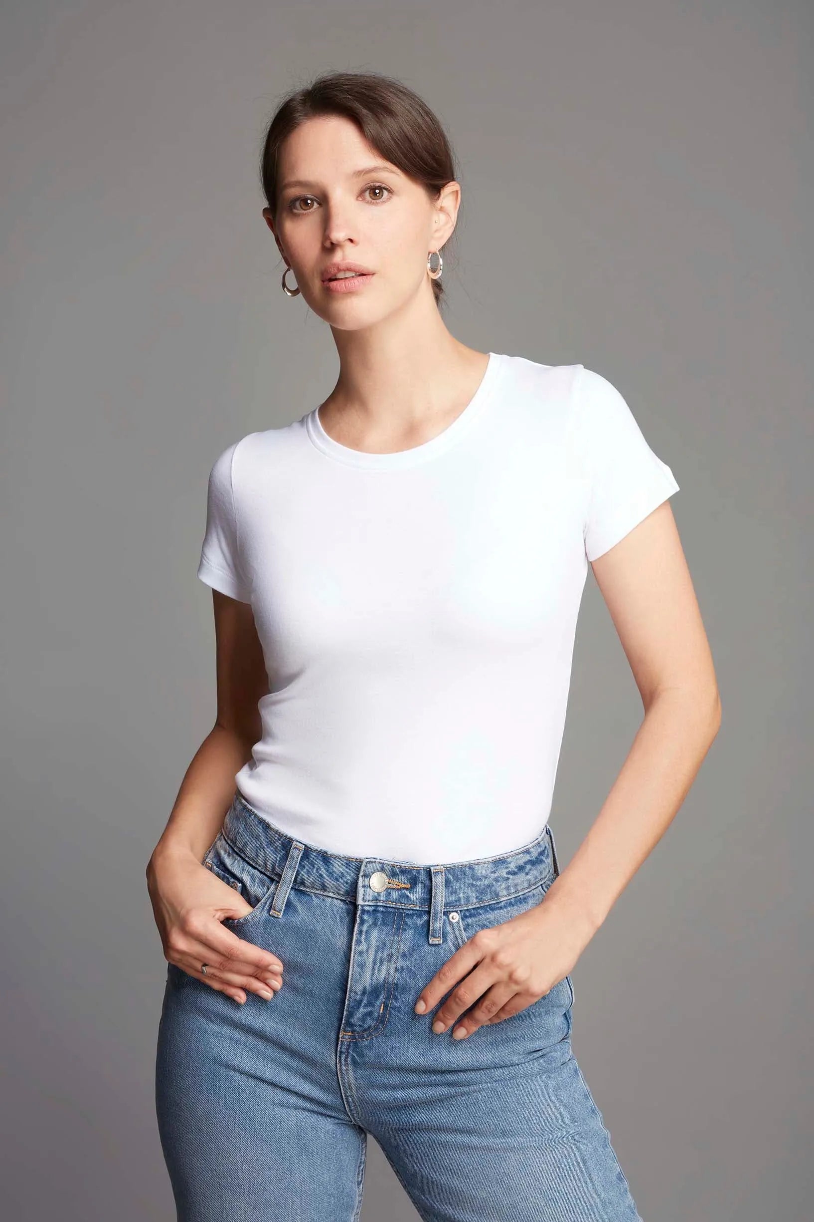 Short Sleeve Crew Neck Cotton Modal Blend T-shirt - Ecomarket.com