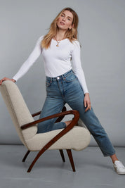 Long Sleeve Crew Neck Cotton Modal Blend T-shirt - Ecomarket.com
