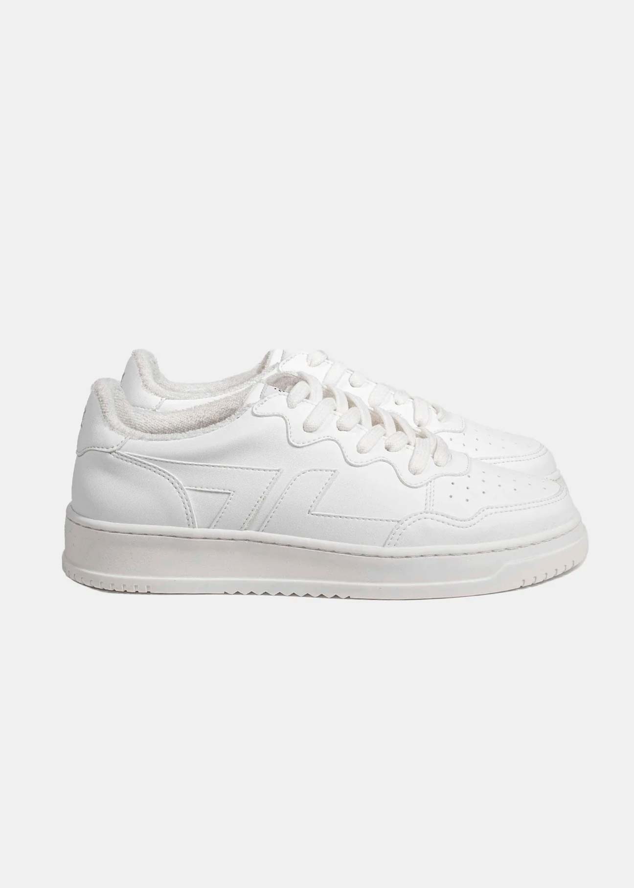 adidas gazelle silver green womens Zeta Beta-Series B0 Vegan Leather Sneakers in Plain White