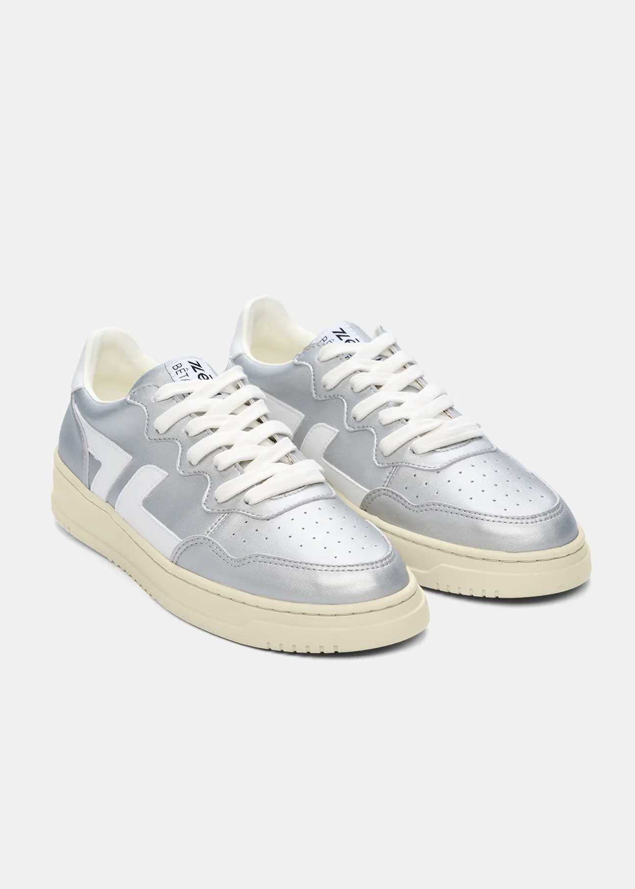 Beta-Series B1 Handmade Vegan Sneakers in Silver - Ecomarket.com