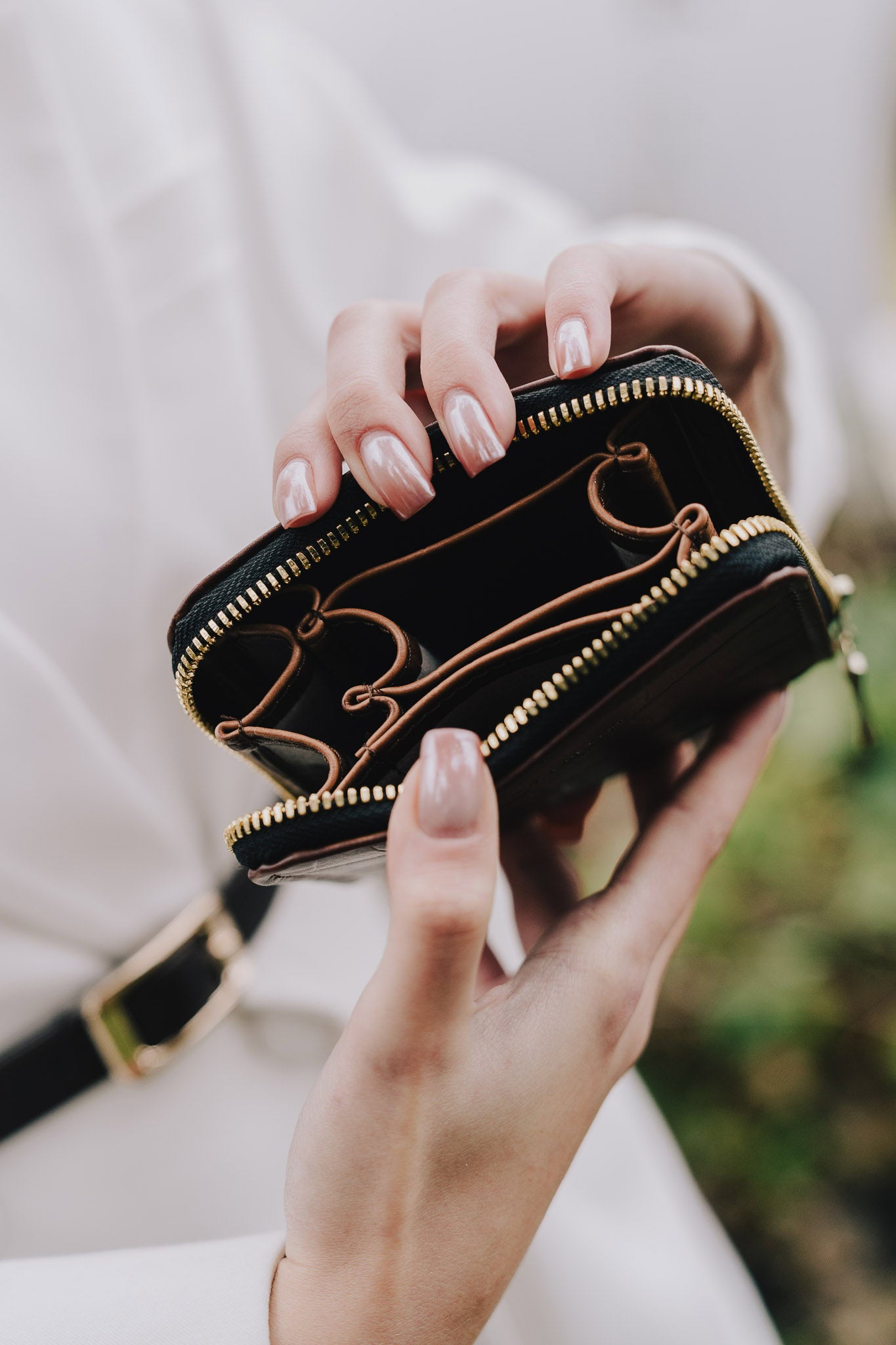 MULTI WALLET corn leather brown crocodile - Ecomarket.com