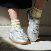 Delta-Series Handmade Vegan Sneakers in Silver - Ecomarket.com