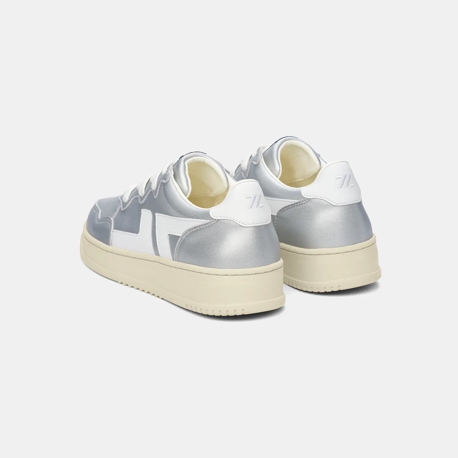 Beta-Series B1 Handmade Vegan Sneakers in Silver - Ecomarket.com