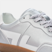 Delta-Series Handmade Vegan Sneakers in Silver - Ecomarket.com