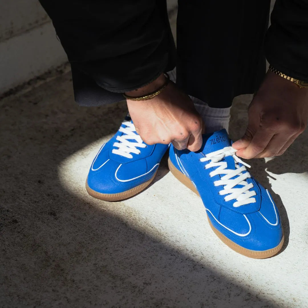 Delta-Series Handmade Vegan Sneakers in Cobalt Blue - Ecomarket.com