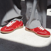 Delta-Series Handmade Vegan Sneakers in Grenat - Ecomarket.com