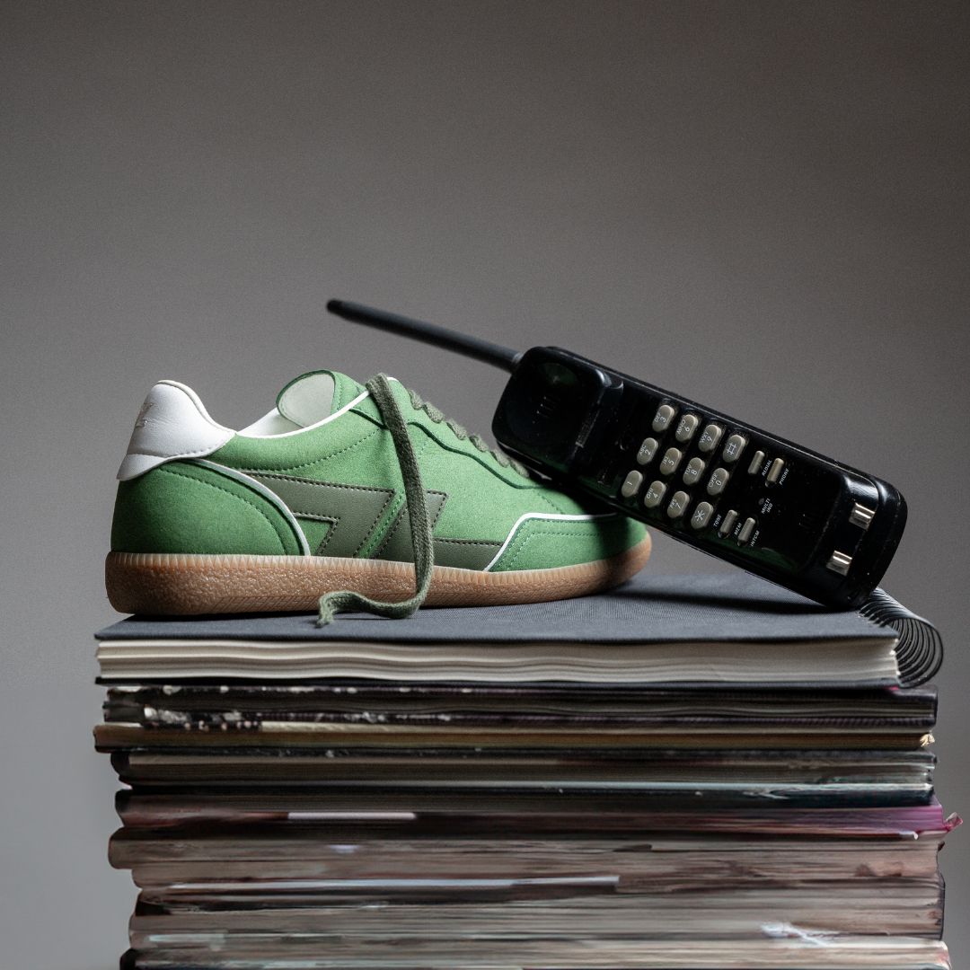 Delta-Series Handmade Vegan Sneakers in Vert - Ecomarket.com