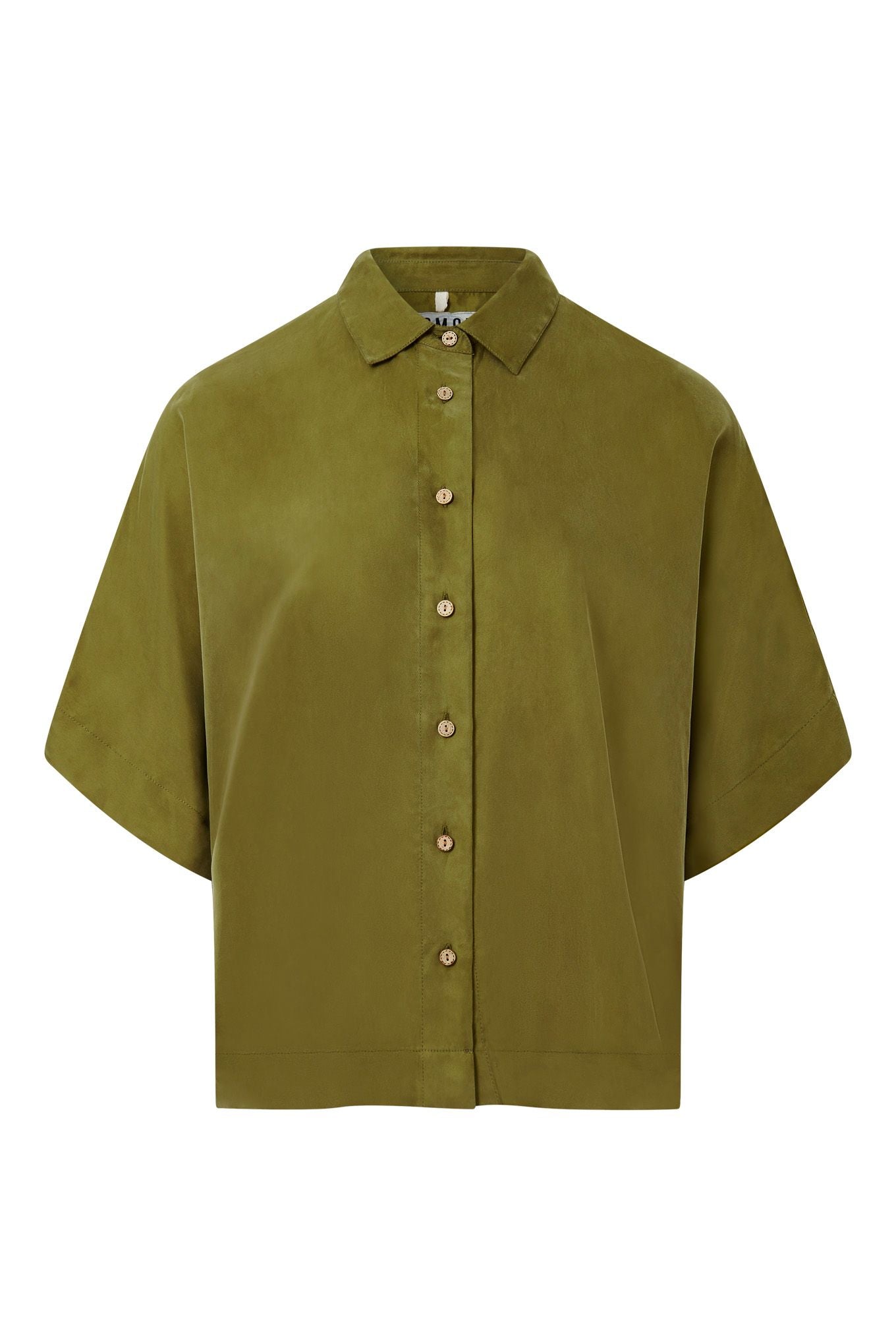 KIMONO - Cupro Shirt - Army Green - Ecomarket.com