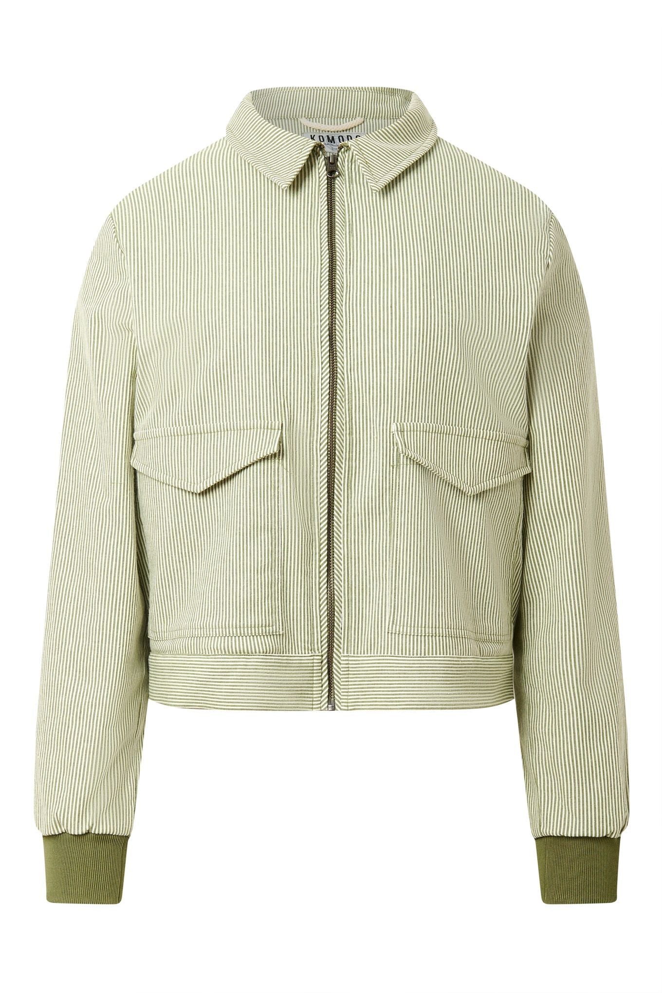 VIV - Organic Cotton Bomber - Green Stripe - Ecomarket.com