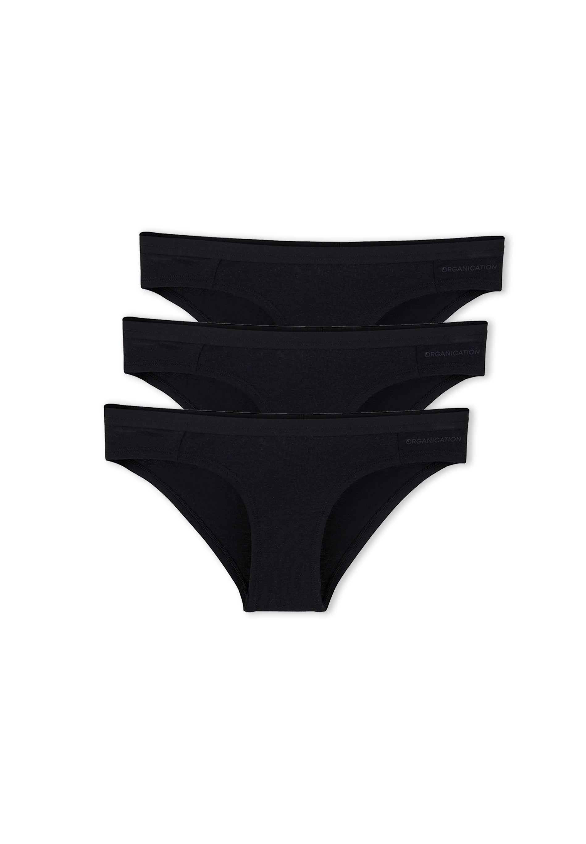 KAMILLA | Organic Cotton & TENCEL™ Modal Hipster Briefs, 3-Pack (black) - Ecomarket.com
