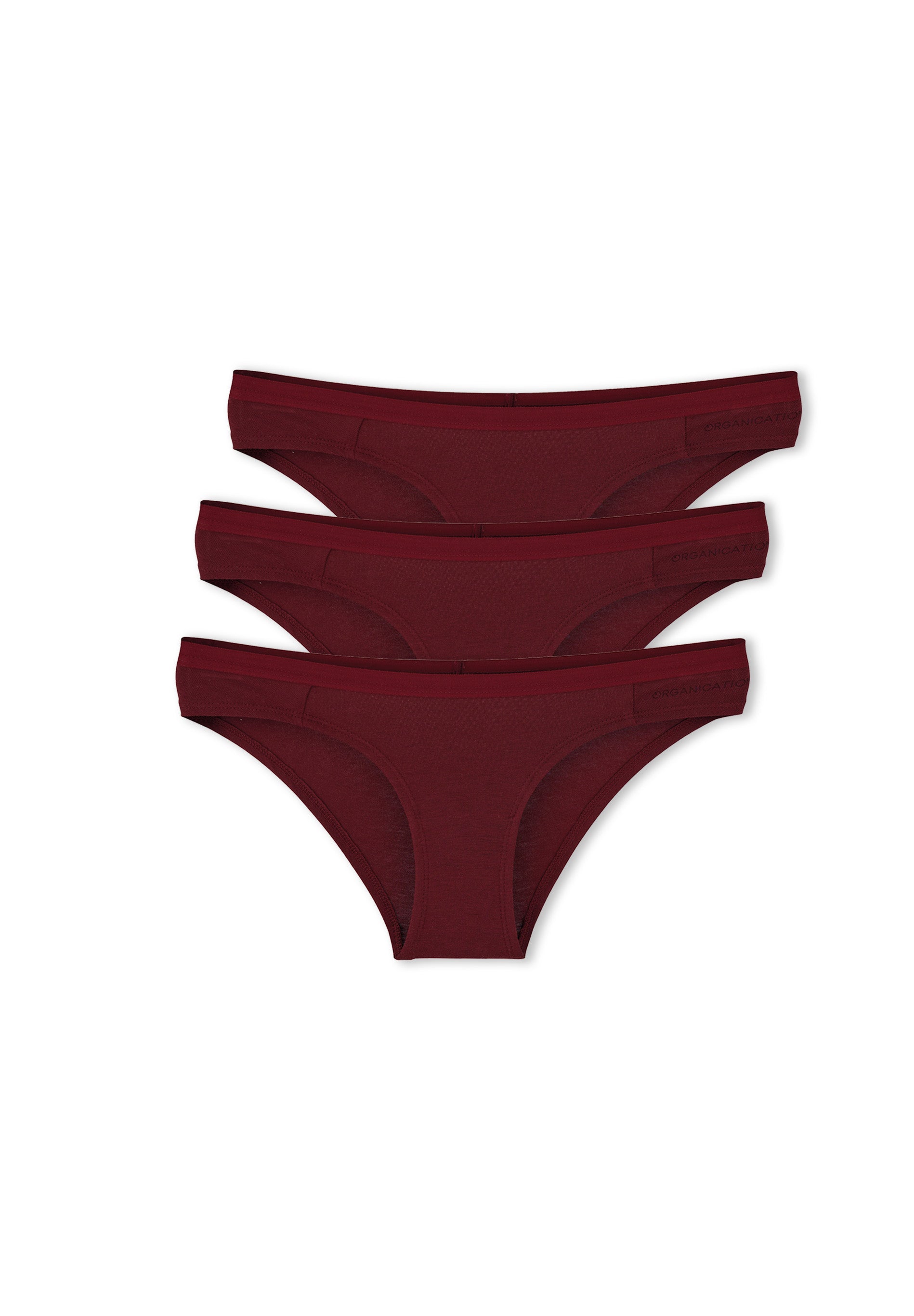 KAMILLA | Organic Cotton & TENCEL™ Modal Hipster Briefs, 3-Pack (bordeaux) - Ecomarket.com