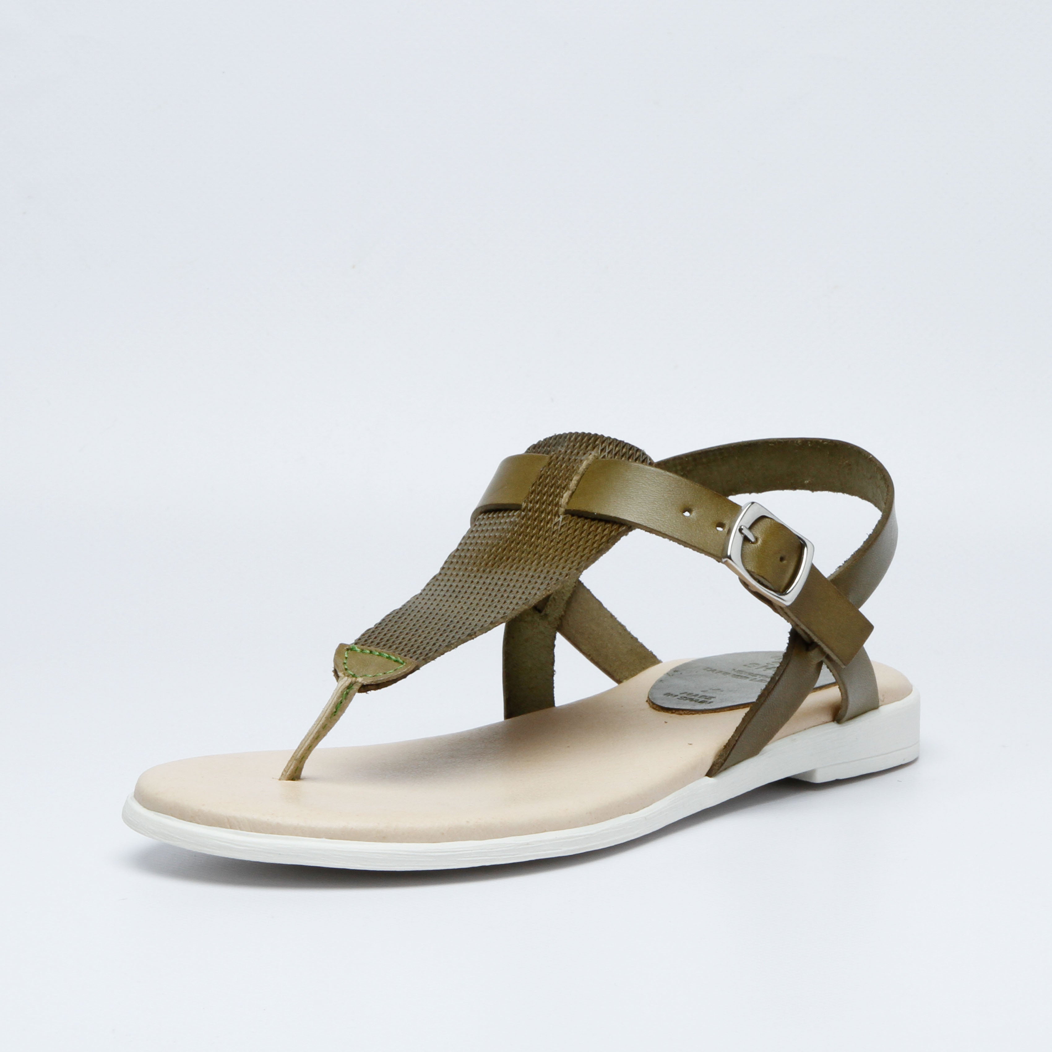 FLORA Sandals in Olive Green - Ecomarket.com