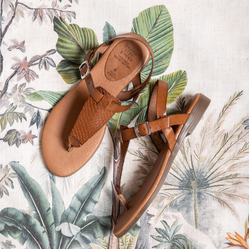 FLORA Sandals in Whiskey color - Ecomarket.com