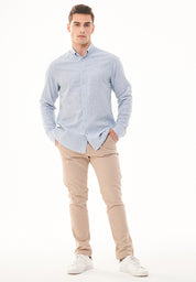 Striped Long-Sleeved Shirt in Linen & Organic Cotton - Ecomarket.com