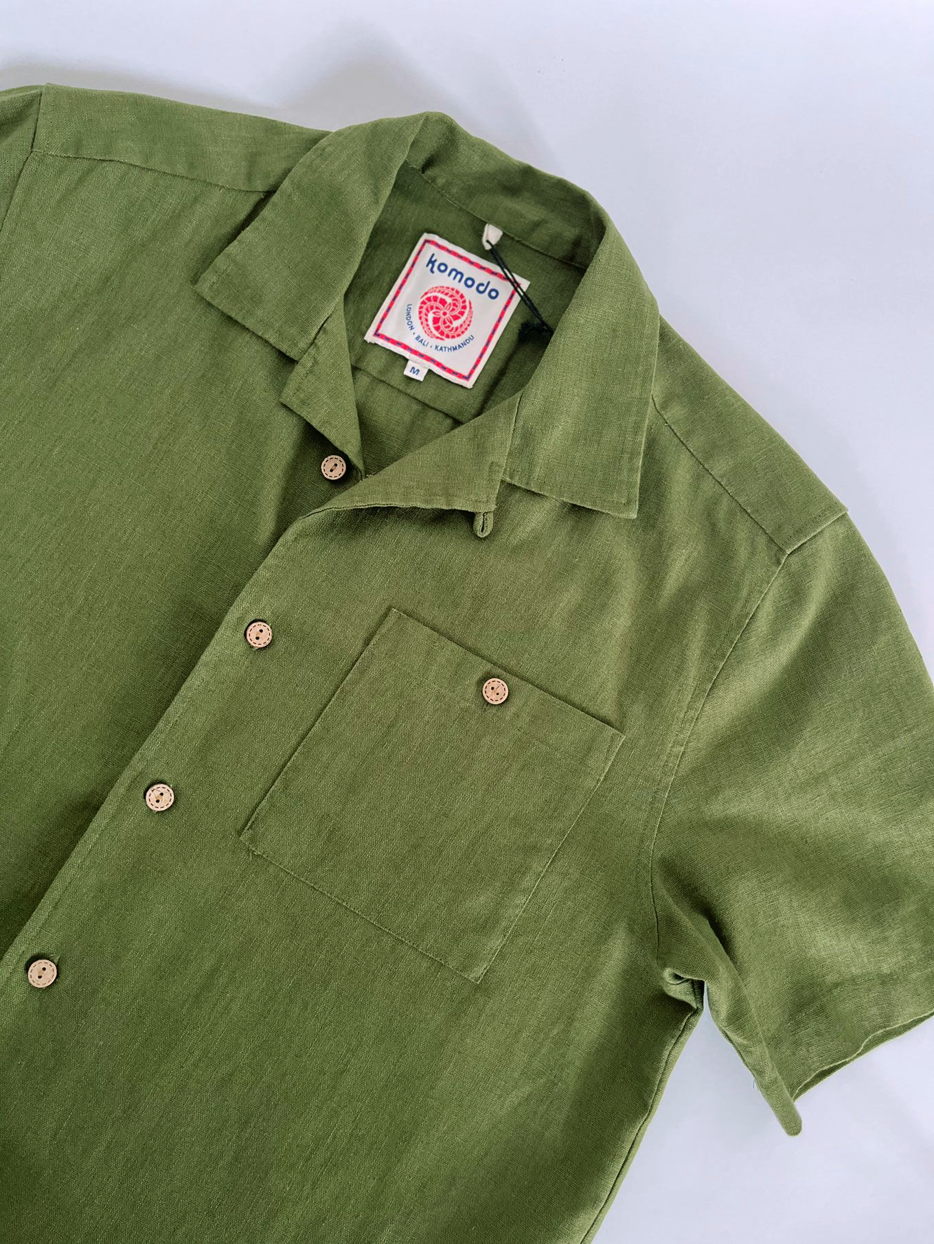 SPINDRIFT - Organic Linen Cotton Shirt - Khaki - Ecomarket.com