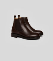 Vegan Chelsea boots - Woman in dark brown, perfect for formal and casual occasions with elegant design.