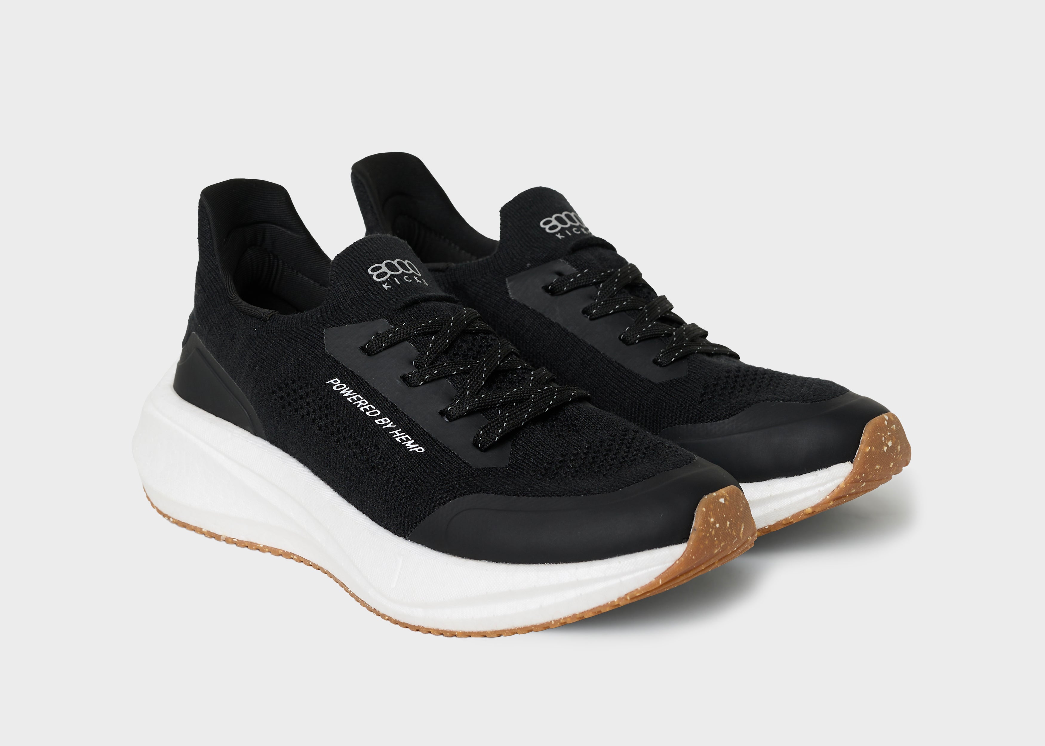 8000Kicks Hemp Runners - Scarpe da corsa vegane - Uomo - Nero