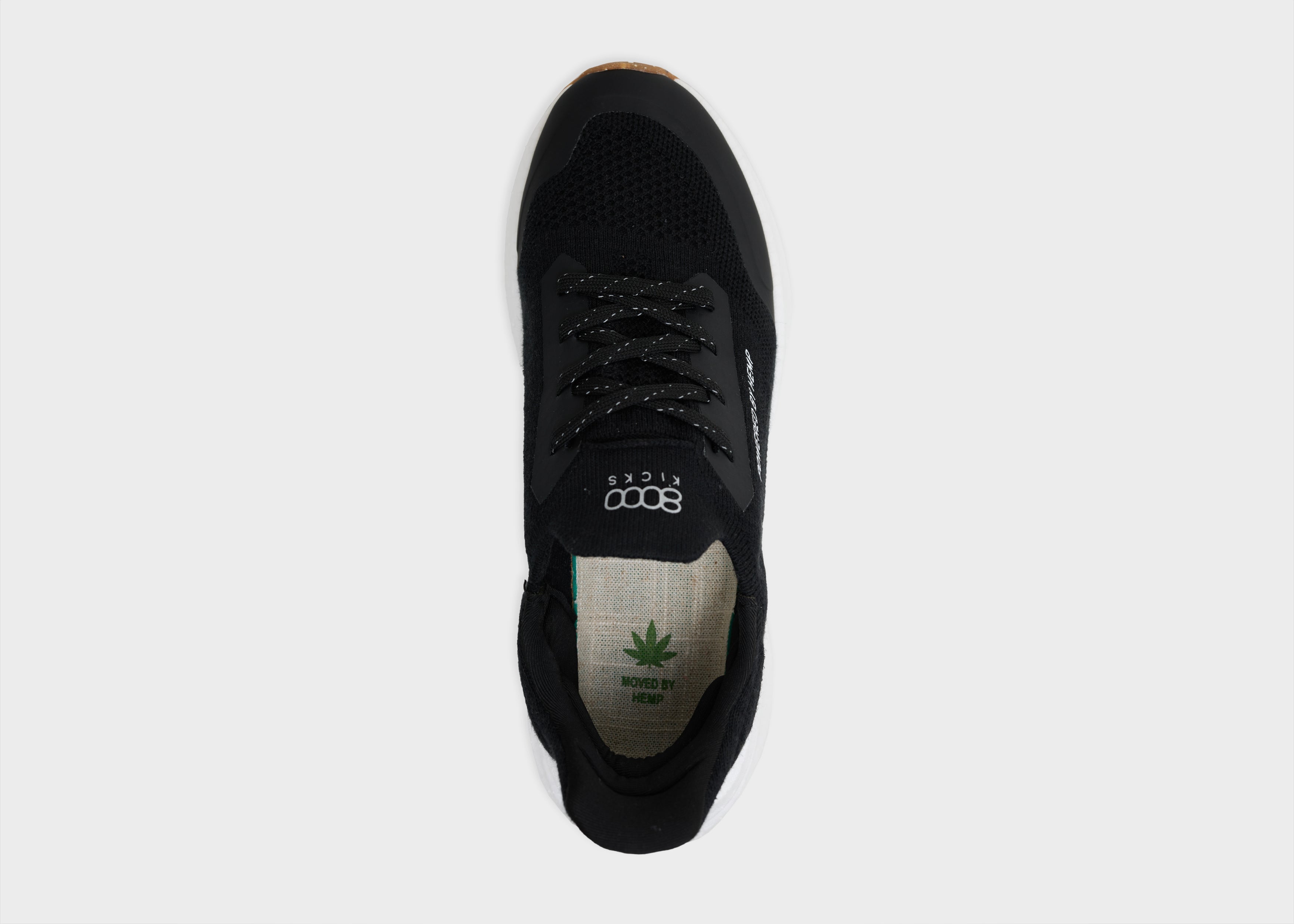 8000Kicks Hemp Runners - Scarpe da corsa vegane - Uomo - Nero
