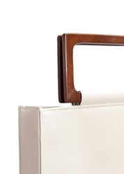 BASKET BAG olive leather cream