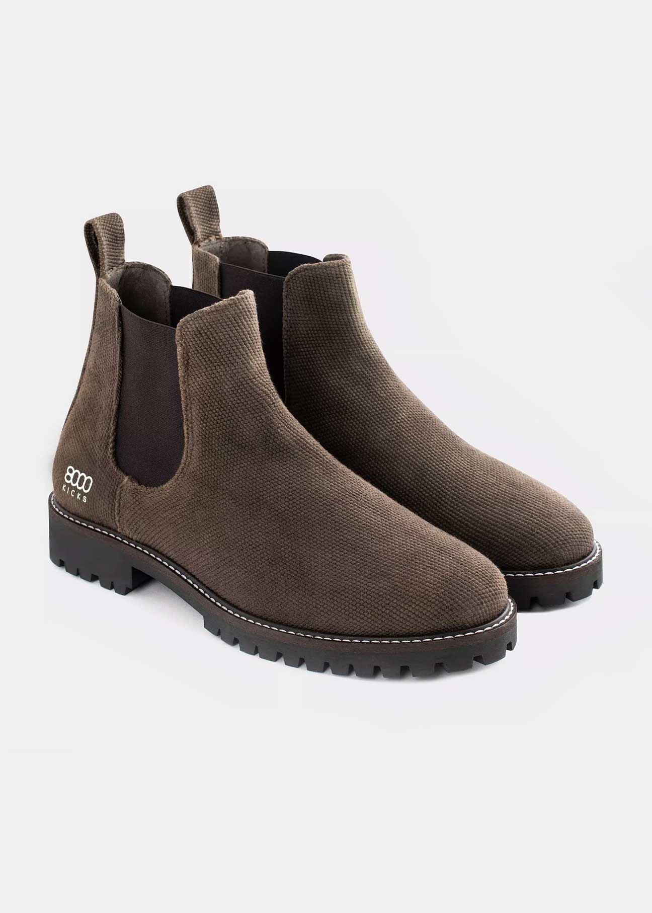 8000Kicks Crossover men’s brown hemp Chelsea boot - two boots front view