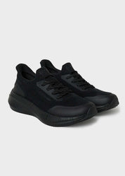 8000Kicks Runner men’s full black hemp sneaker two shoes front view