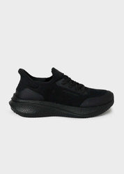 8000Kicks Runner men’s full black hemp sneaker - side view