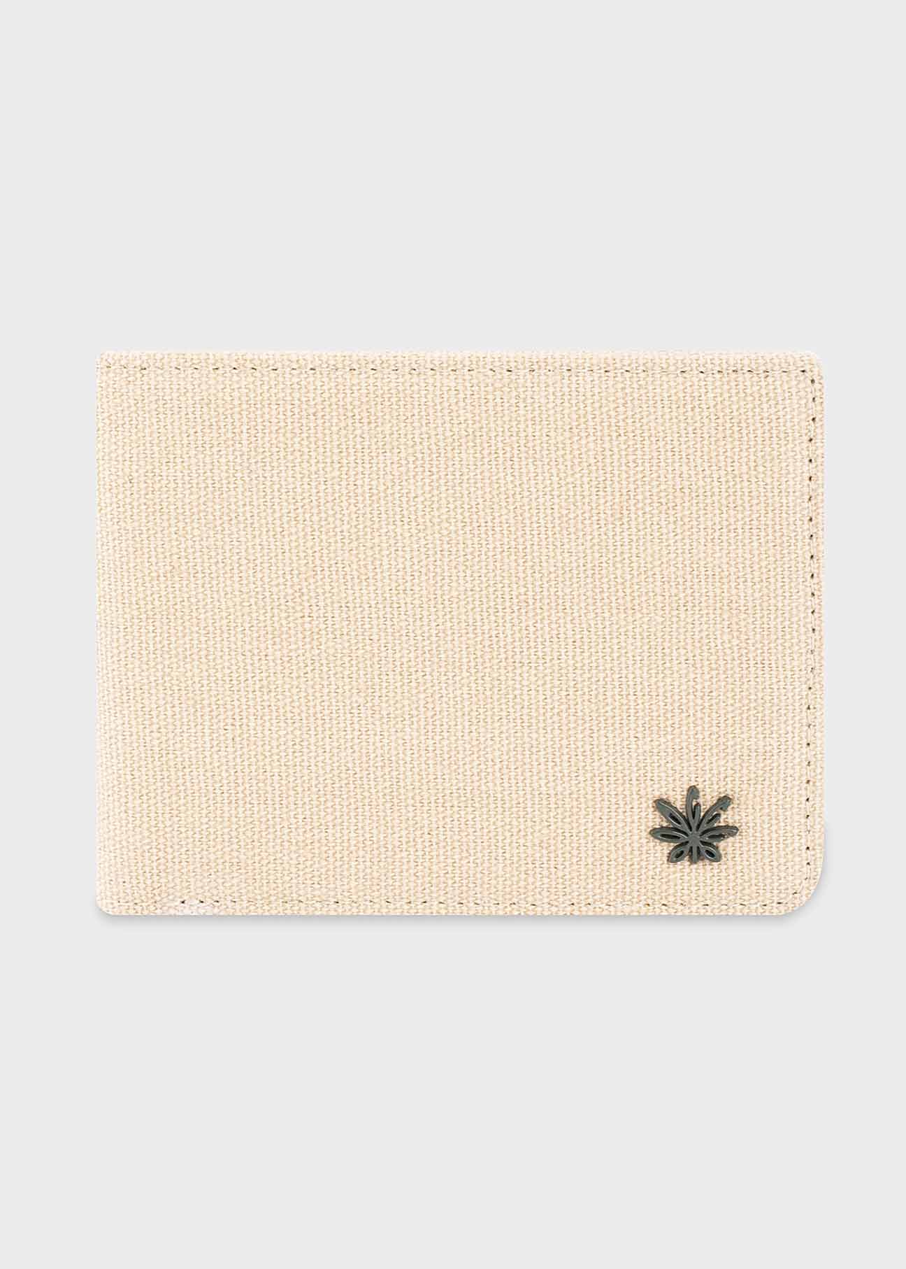 8000Kicks Stealth unisex in color beige hemp vegan wallet front view