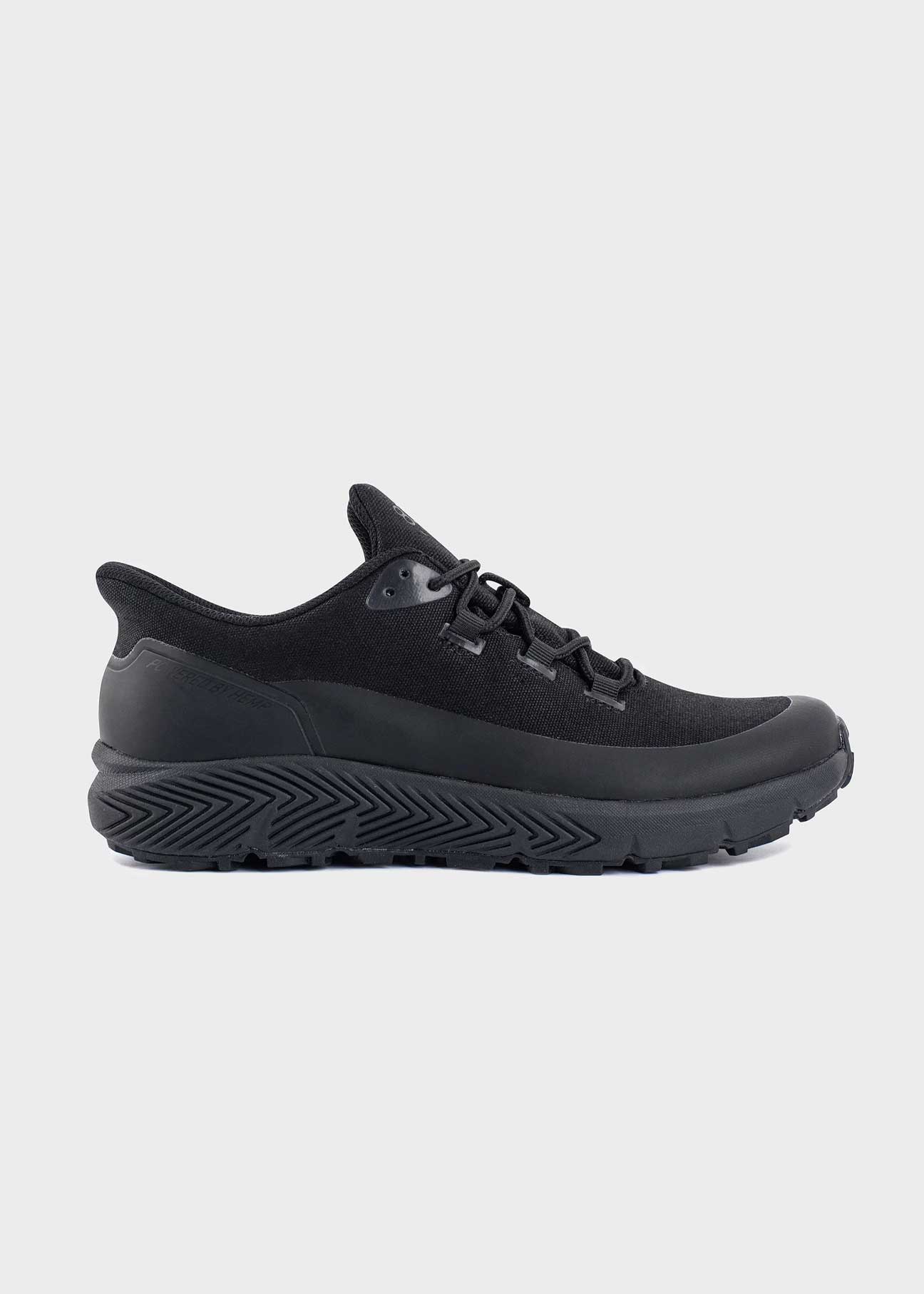 8000Kicks Trekker women’s black hemp sneaker - side view