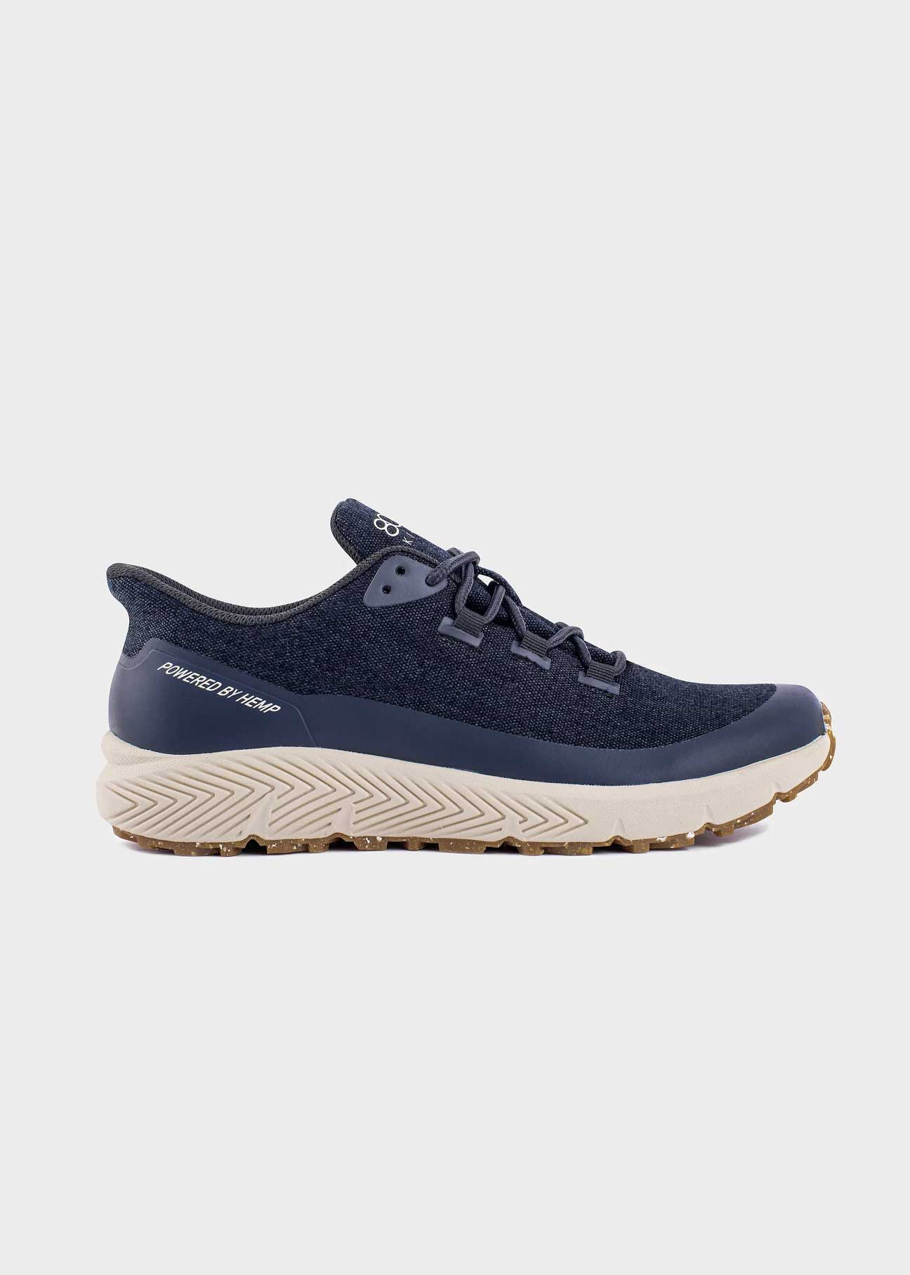 8000Kicks Trekker women’s blue hemp sneaker - side view