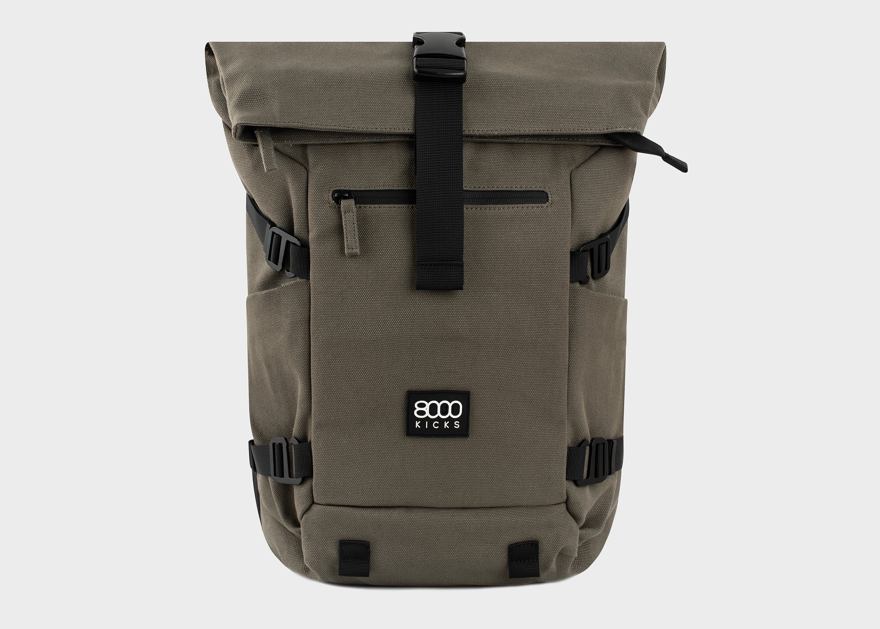 Nomad-Rolltop-Rucksack aus Hanf in Dunkelgrün