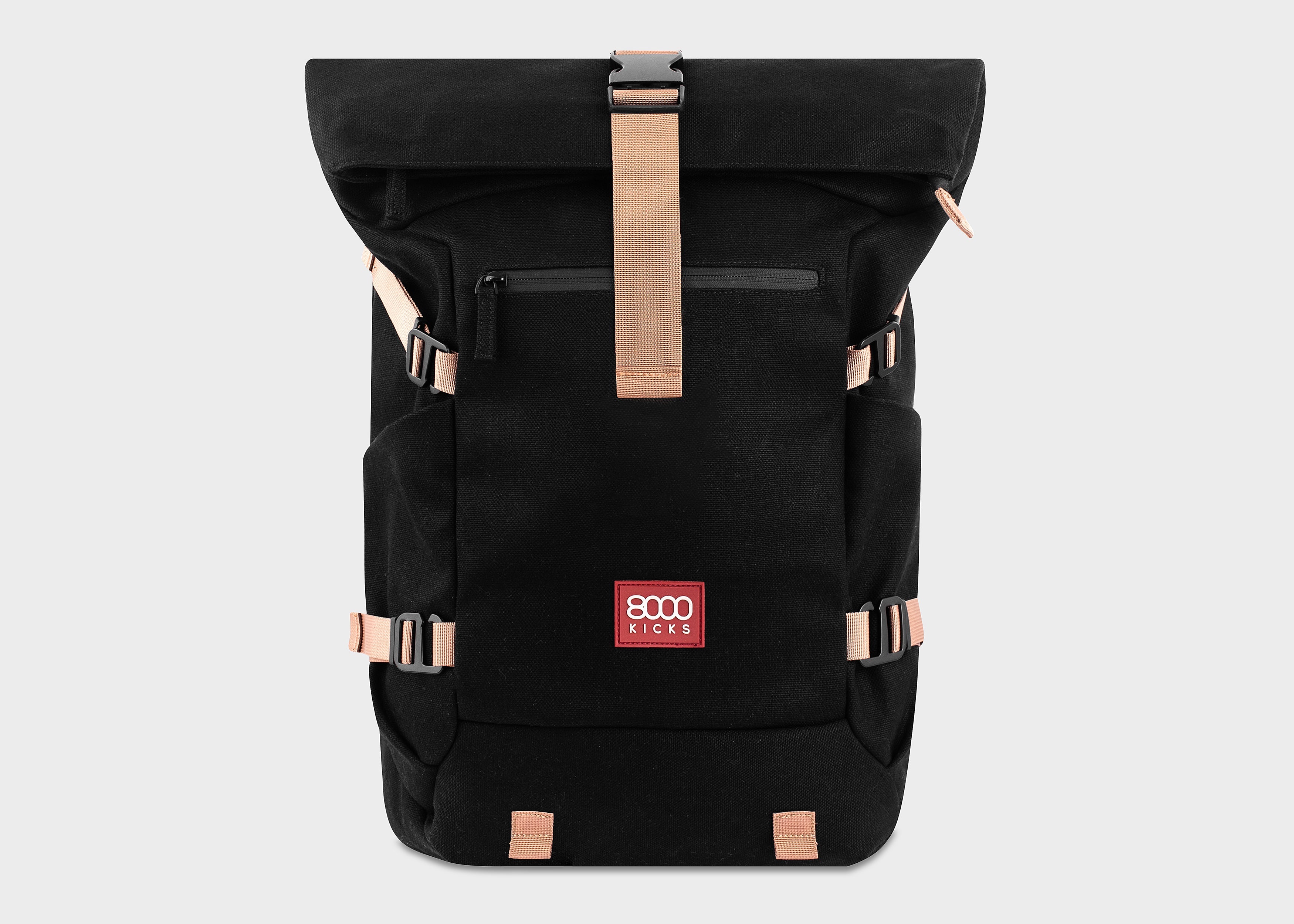 Hanf-Rolltop-Rucksack von Nomad in Schwarz