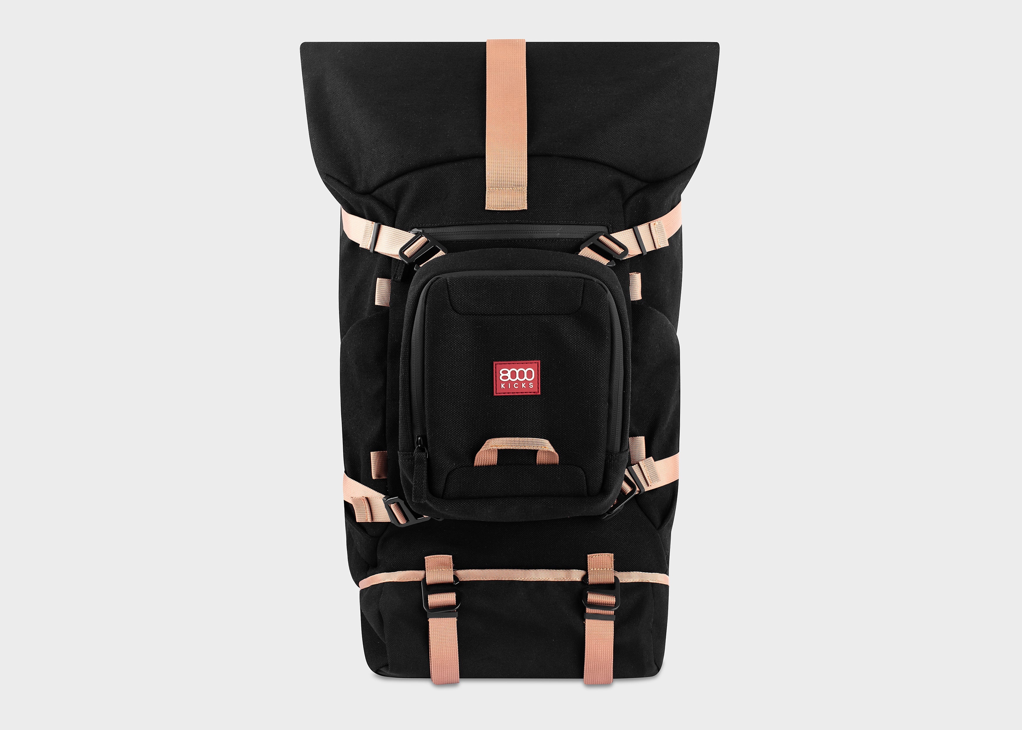 Hanf-Rolltop-Rucksack von Nomad in Schwarz