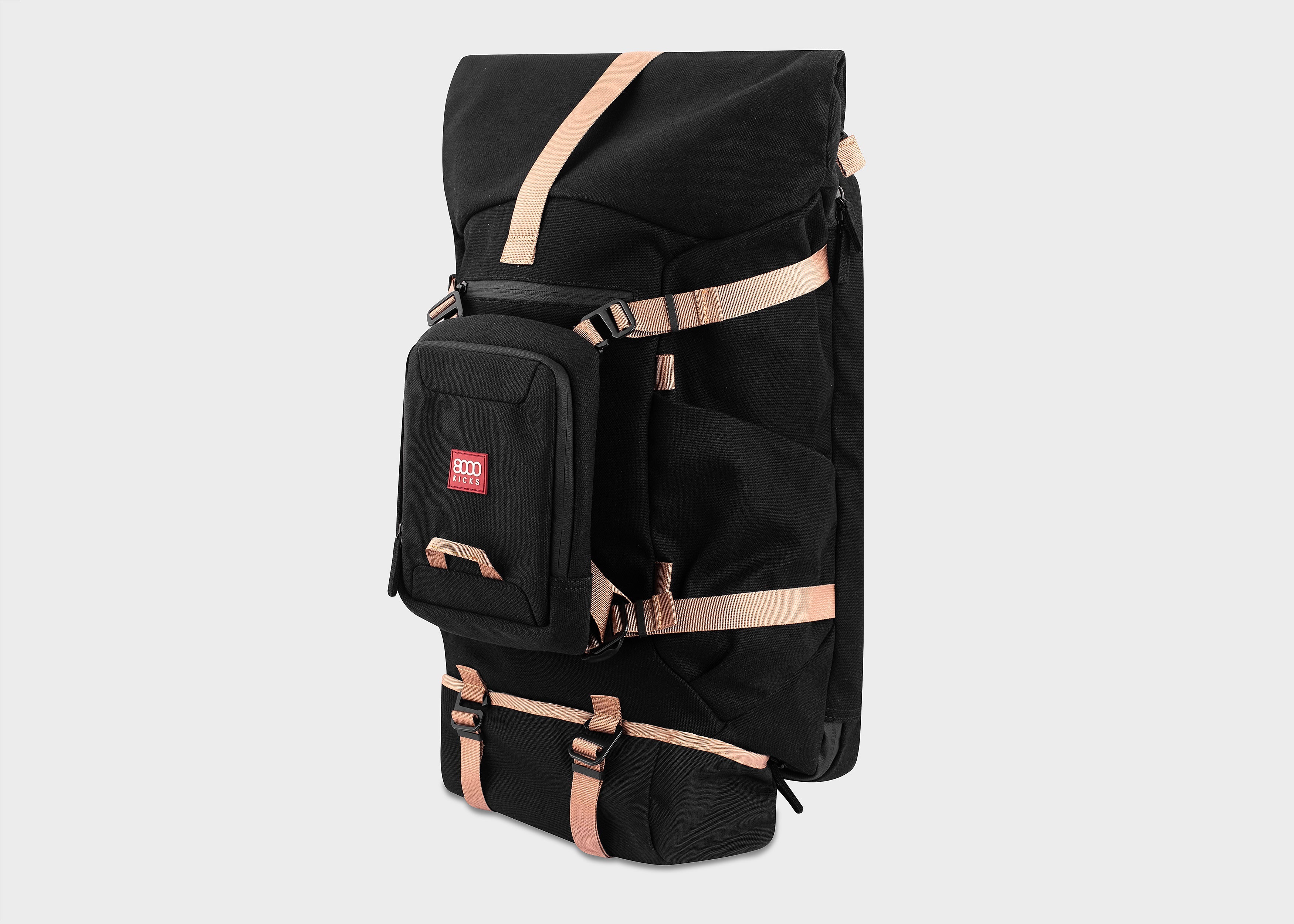 Hanf-Rolltop-Rucksack von Nomad in Schwarz