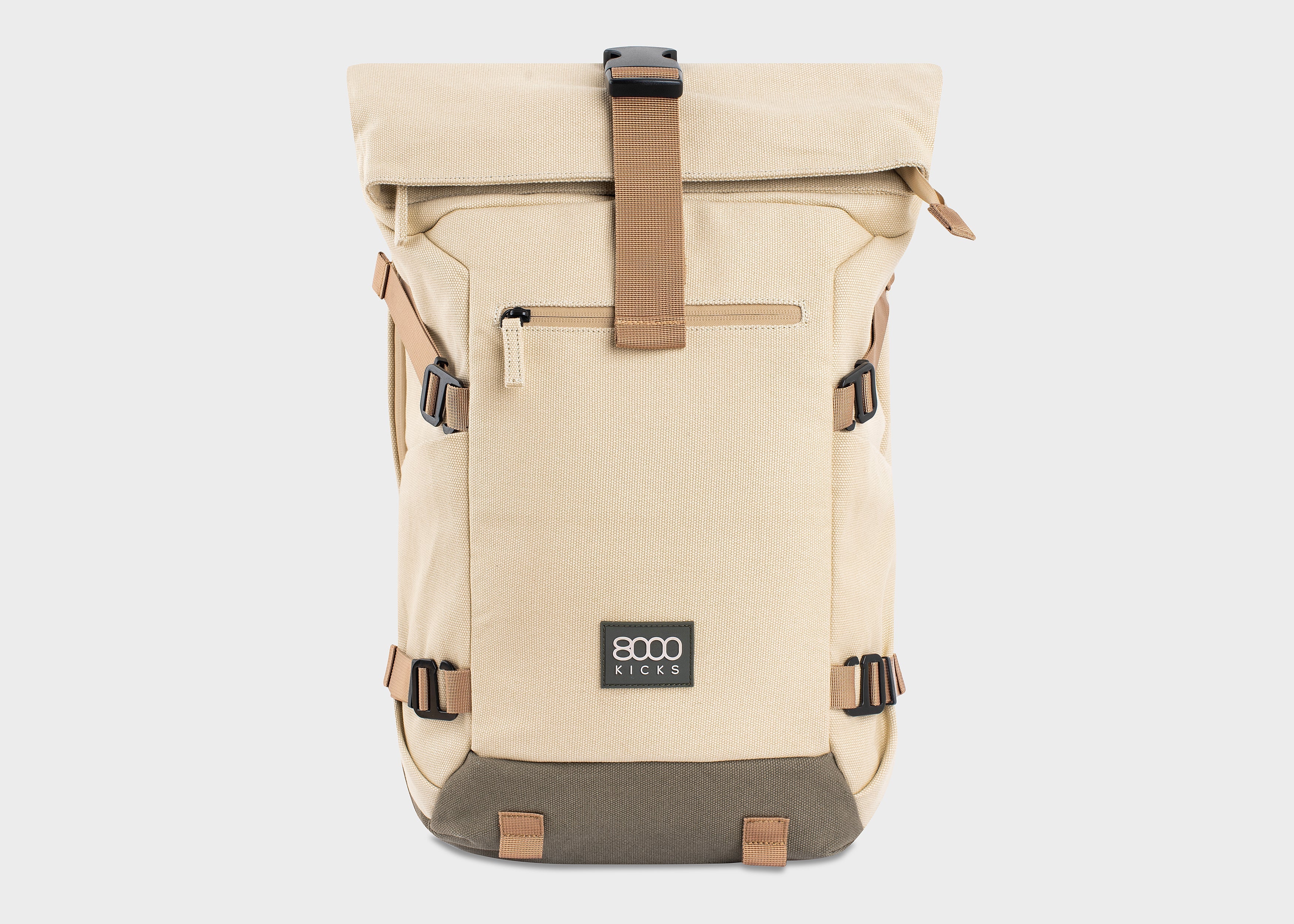 Nomad Zaino rolltop in canapa beige e verde