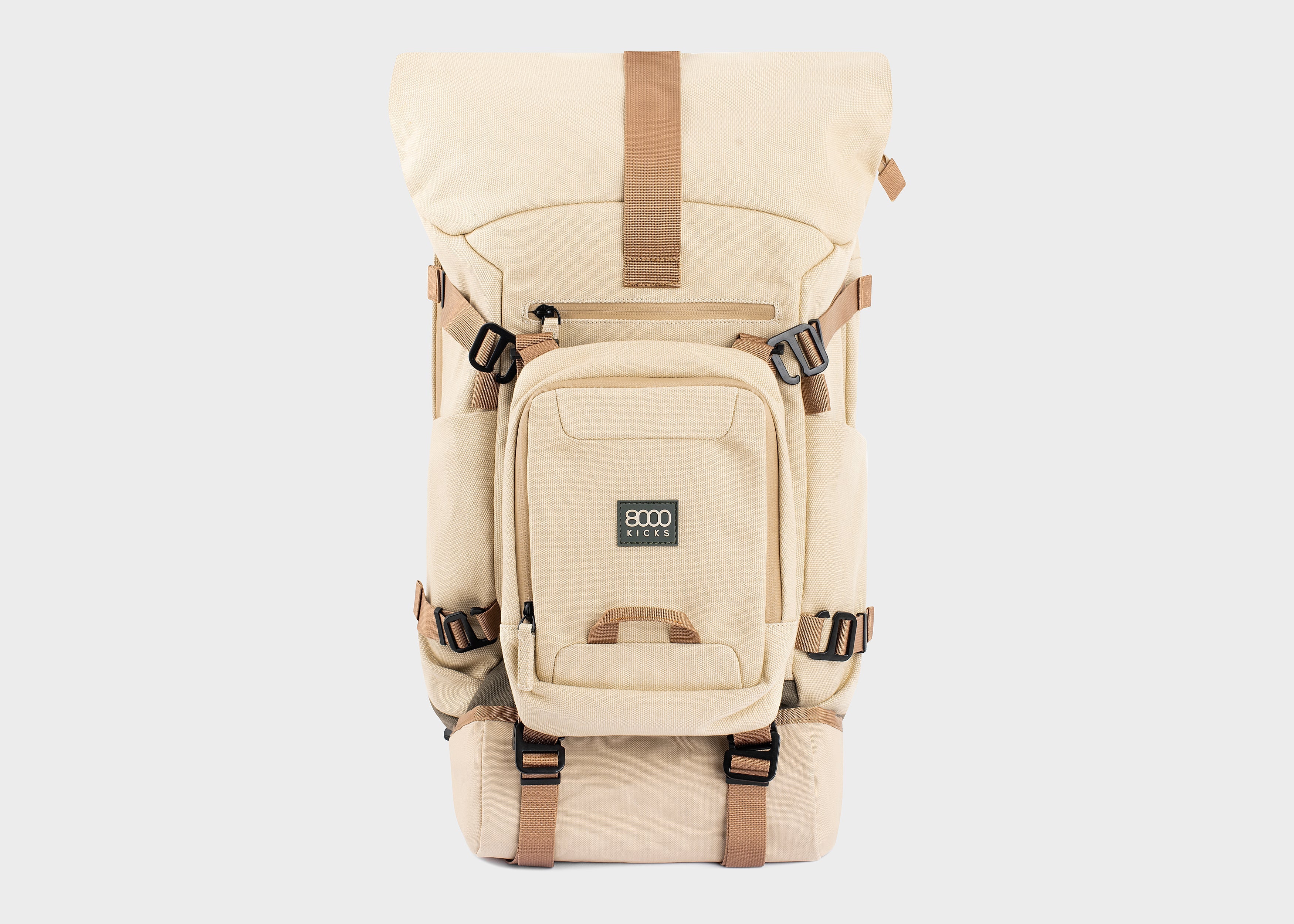 Nomad Zaino rolltop in canapa beige e verde