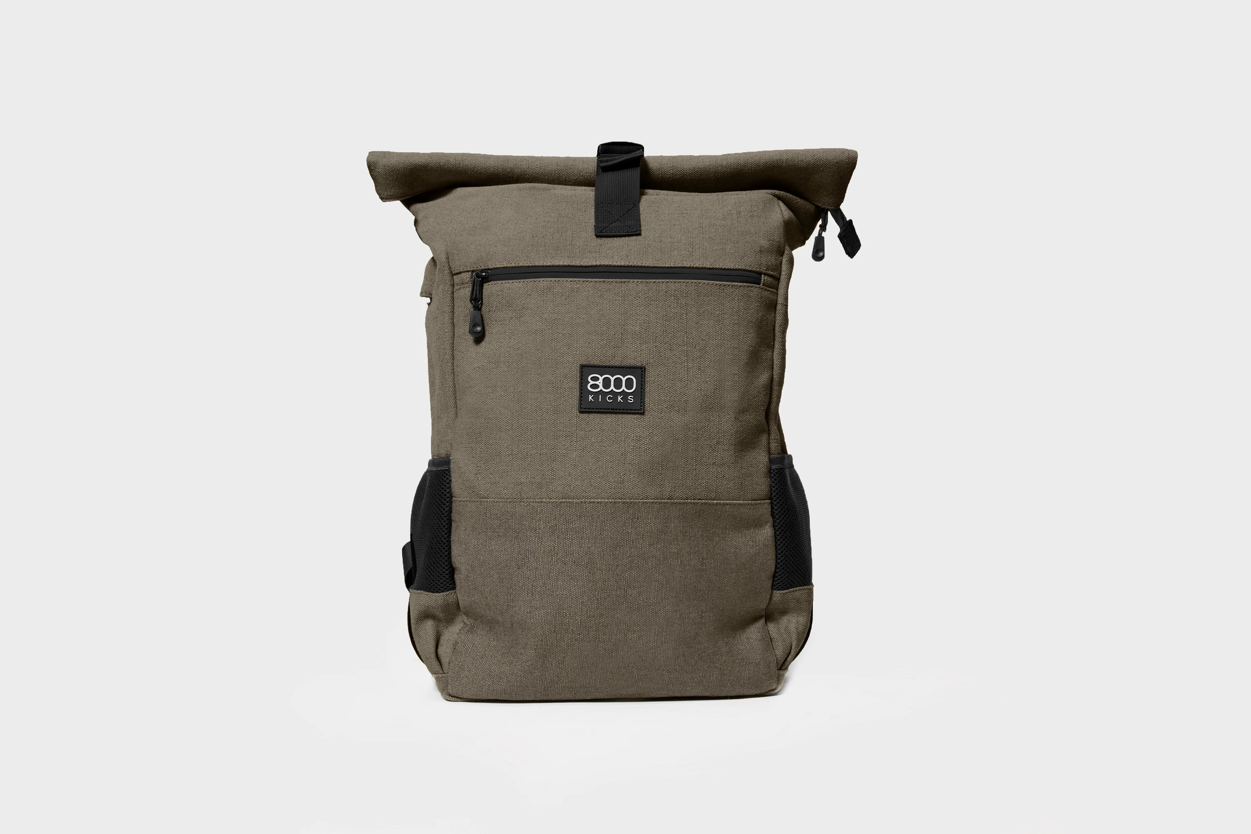 8000Kicks Everyday Hemp Rolltop Rucksack Vegan – Dark Green