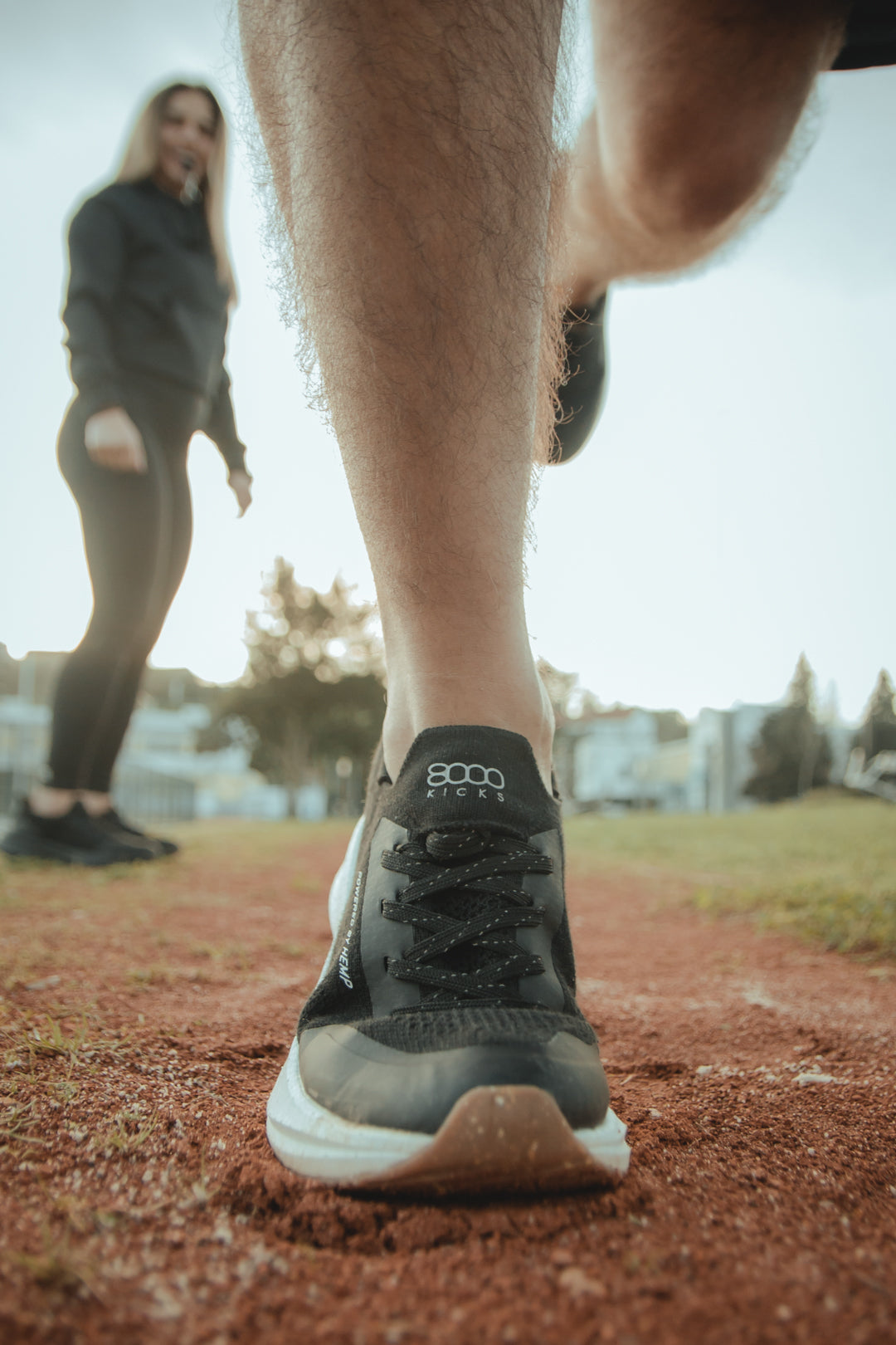 8000Kicks Hemp Runners - Scarpe da corsa vegane - Uomo - Nero