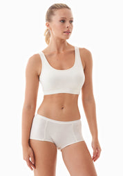 BRIANNA | Bralette hecho de algodón orgánico y TENCEL™ Modal en blanco roto