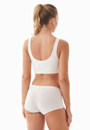 BRIANNA | Bralette hecho de algodón orgánico y TENCEL™ Modal en blanco roto