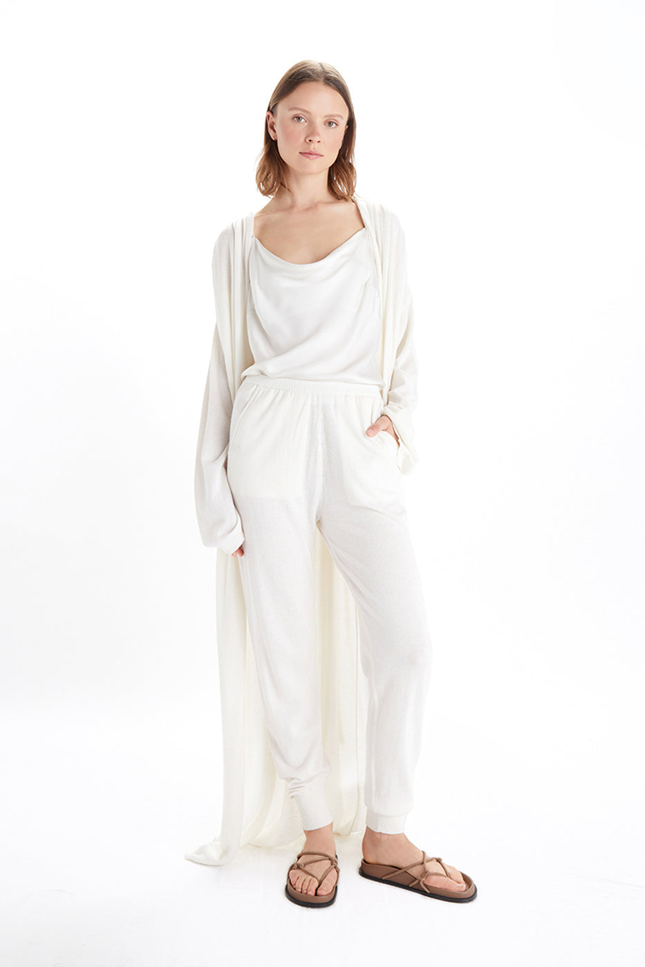Cowl Neck Camisole - Snow White-Neu Nomads