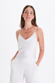 Cowl Neck Camisole - Snow White-Neu Nomads