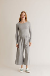 Grey organic cotton basics outfit. Organic and natural fibre, sustainable womens top's by KOMODO.