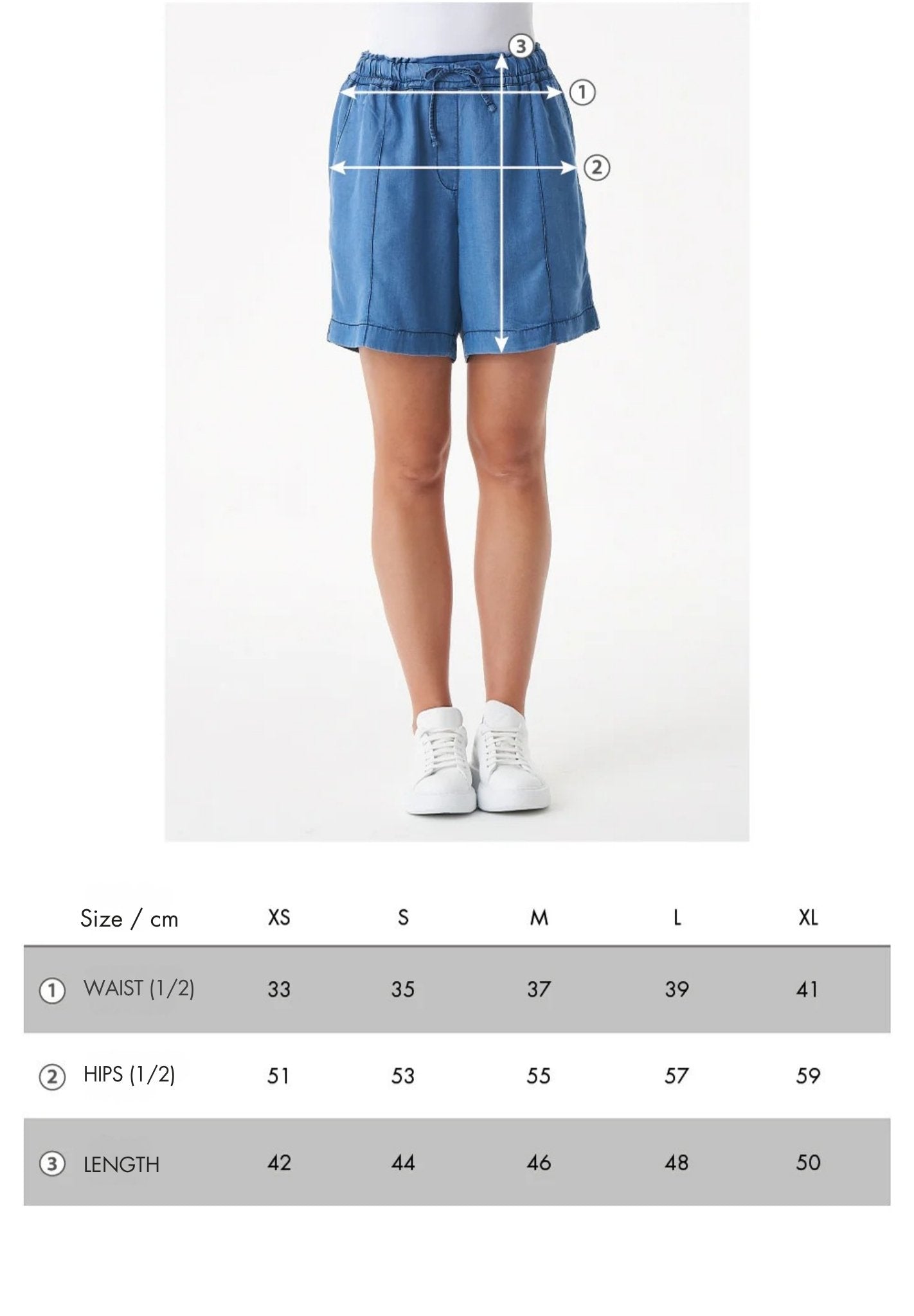 Shorts ligeros con apariencia de mezclilla en TENCEL™ Lyocell