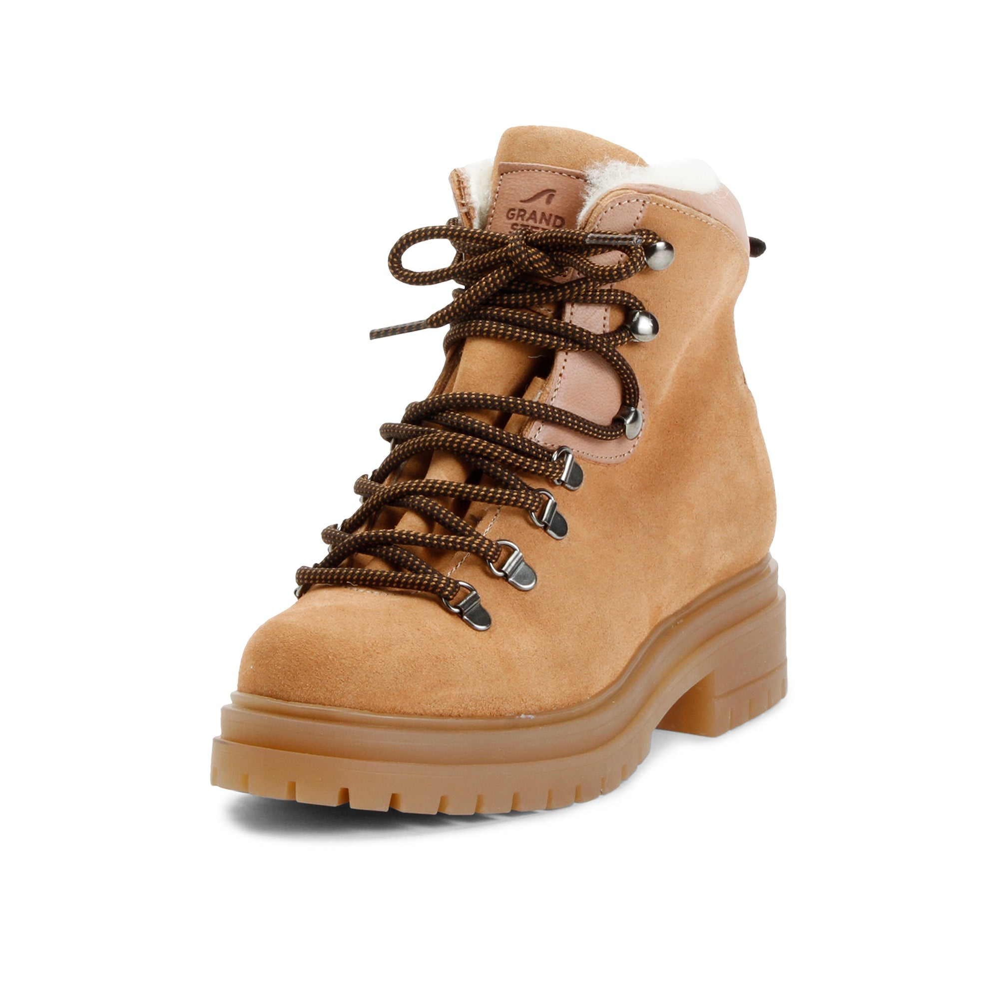 DEMI Botas de senderismo con cordones, forro cálido y color whisky