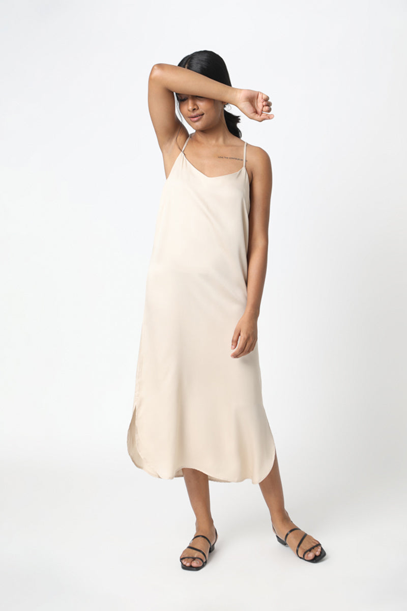 Easy Slip Dress | Dress | Satin TENCEL Champagne / S Easy Slip Dress | Dress | Satin TENCEL Champagne / S