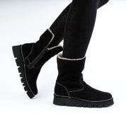 ELIA Botas cálidas de ante en negro