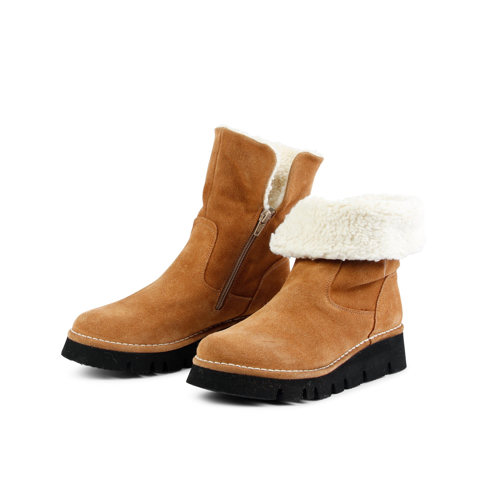 ELIA Botas cálidas de ante en Whisky